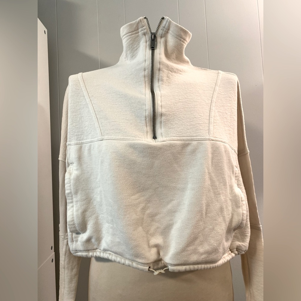 FP Movement by Free People Cream Cropped Sweatshirt